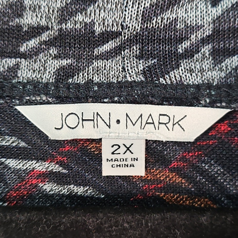 John Mark Tunic Sweater Womens 2X Plaid Cowl Neck Pockets Button Back - Picture 7 of 15
